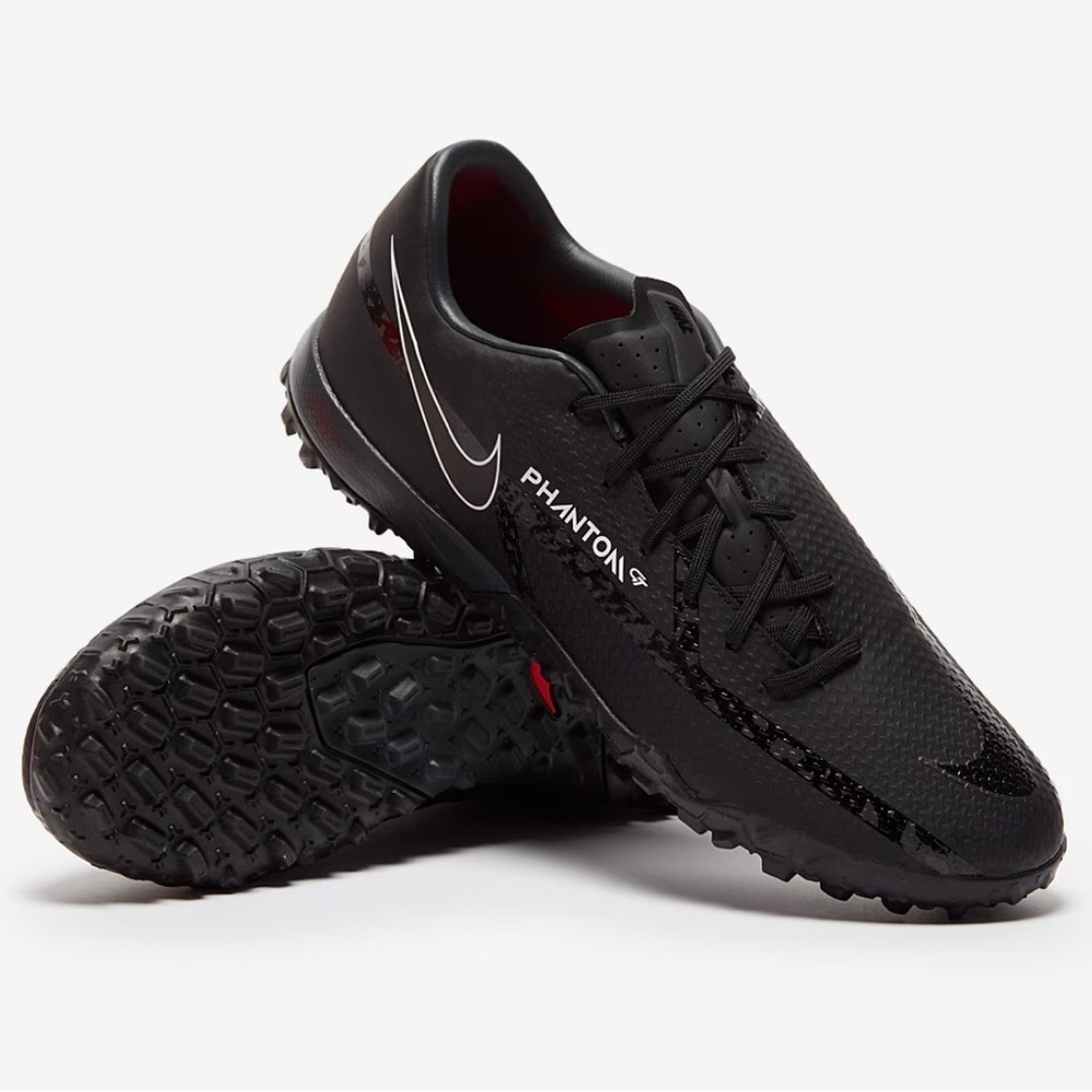 NIKE PHANTOM GT II ACADEMY TF Size 5Y Youth Soccer Athletic Shoes Black Gray